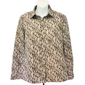2/$20 Vintage 90s Floral Pattern Buttons Down Shirt Top Size: M
